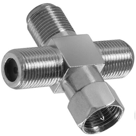 Trade Shop - ADAPTERSTECKER FÜR SATELLITENANTENNE KABEL CROSS TV MAXTECH C-004 - (1/4)