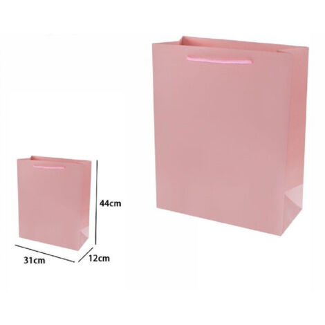 Trade Shop - 3er Set Geschenktüten Taschen 44x31x12cm 69921 Rosa mit Kordelgriff -