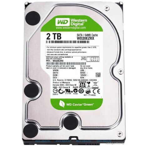 Trade Shop - INTERNE FESTPLATTE WESTERN DIGITAL CAVIAR GREEN 2 TB 3,5" INTELLIPOWER 64 MB SATA3 - (1/2)