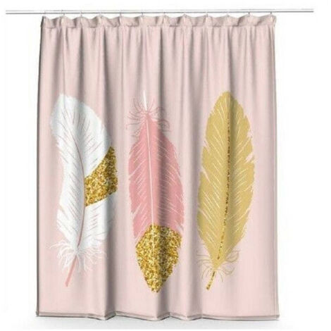 Tenda Per Doccia Con Stampa Floreale Rosa, Impermeabile E Leggera, Con Anelli Inclusi, Per Un Bagno Sempre Elegante E Asciutto