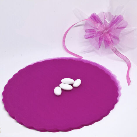 Confenzione da 100 pz. Veli tondi in tulle rosa diam. cm. 24 a soli 5,50 € su Bomboniere Portaconfetti