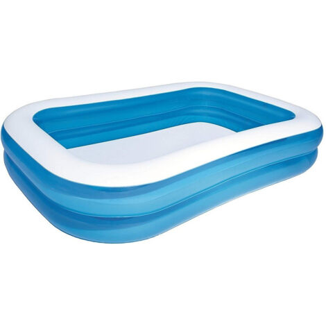 Trade Shop - AUFBLASBARER FAMILIENPOOL RECHTECKIG MIT 2 RINGEN 262X175X51CM 54006 FÜR KINDER - (1/5)