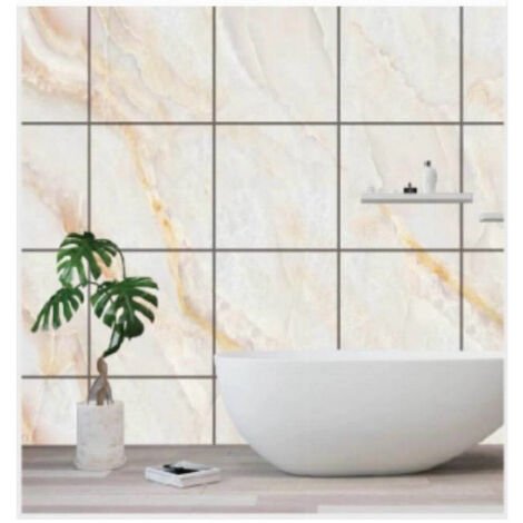 TrAdE Shop Traesio - Pannello Adesivo Effetto Marmo Striato Pareti Paraschizzi 300x60cm Stanza Cucina 86522468