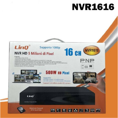 Trade Shop - NVR 16CH KANÄLE REC&LIVE FULL HD 1080P WIFI H.264 H.265 SWITCH POE 5MPX NVR1616 - (1/5)