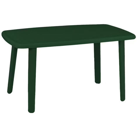 Trade Shop - Grüner Gartentisch 140x90cm aus widerstandsfähigem Kunststoff für Terrasse, Garten, Terrasse 023542 - (1/3)