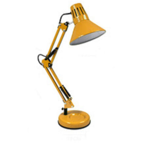 Trade Shop - SCHREIBTISCHLAMPE MIT GELENKARM E27 ANSCHLUSS TISCHLEUCHTE FÜR BÜRO -      Gelb