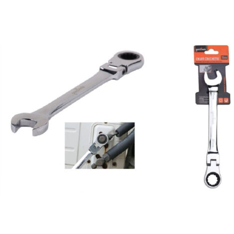 Trade Shop - 20-mm-Maul-Ratschenschlüssel mit klappbarem Kopf, verchromtes Vanadium-Werkzeug 91741 - (1/2)