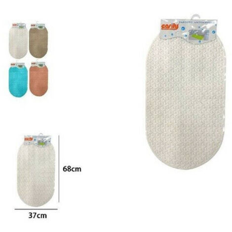 Tappetino Da Bagno Antiscivolo Spirella Riverstone, PVC Trasparente, 75x36 Cm, Per Doccia E Vasca, Trasparente