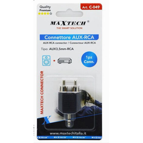 Adattatore Audio RCA Y-Splitter - 1 Maschio A 2 Femmine, Placcato Oro, Conduttore In Rame Puro, 2 Pezzi (Rosso + Nero)