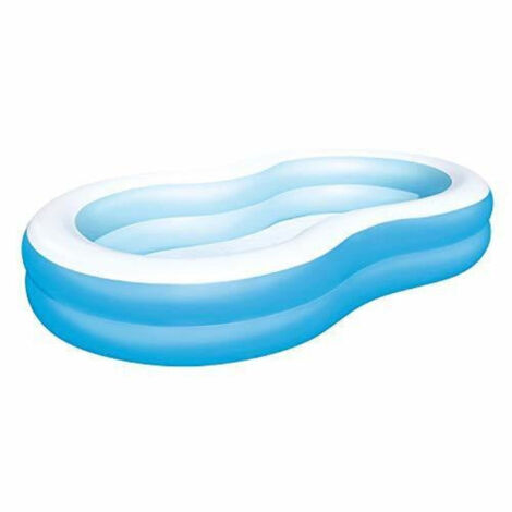Trade Shop - AUFBLASBARER FAMILIENPOOL FÜR 8 PERSONEN MIT 2 AUFBLASBAREN RINGEN 262X157X46 CM 54117 - (1/3)