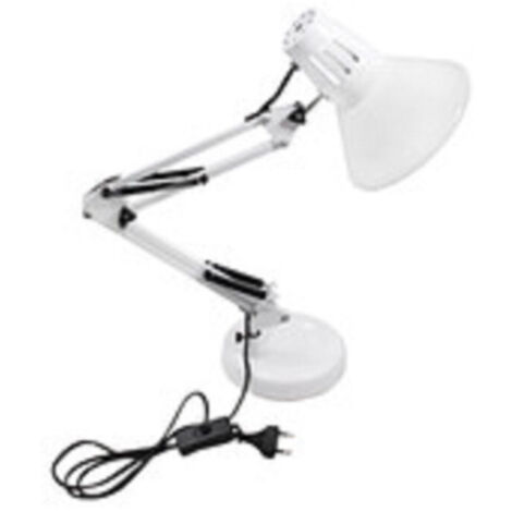 Trade Shop - SCHREIBTISCHLAMPE MIT GELENKARM E27 ANSCHLUSS TISCHLEUCHTE FÜR BÜRO -      Weiß