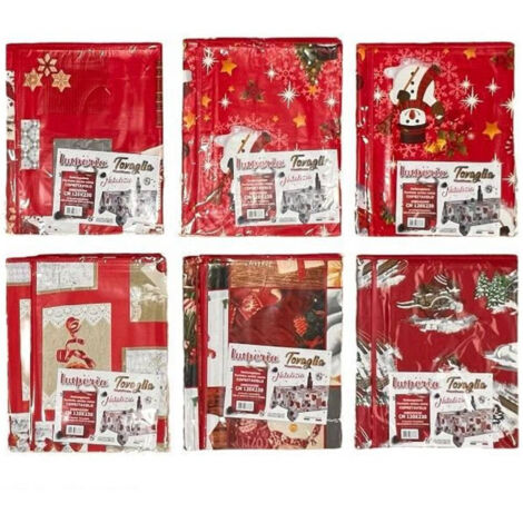 Trade Shop - SCHMUTZABWEISENDE WEIHNACHTSTISCHDECKE AUS PLASTIK MIT VERSCHIEDENEN MUSTER GRÖSSE 120190 - (1/5)
