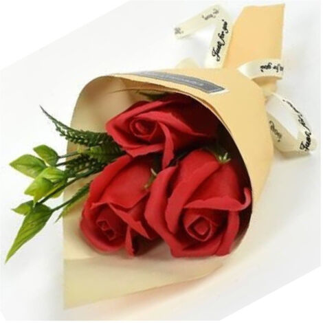 Trade Shop - MAZZO MAZZETTINO BOUQUET DI ROSE FINTE MIT FOGLIE REGALO FÜR SAN VALENTINO - (1/4)