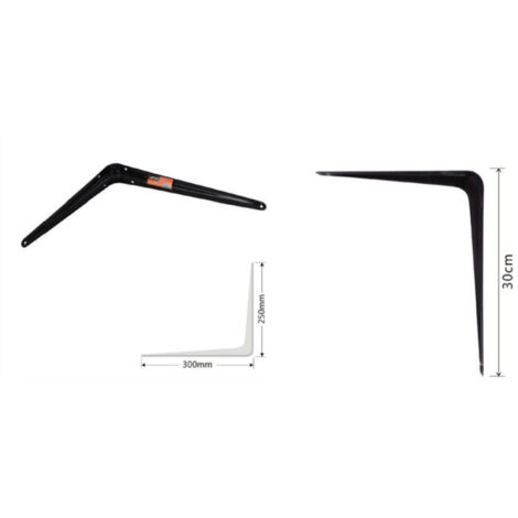 Trade Shop - SET 2 STÜCK REGALHALTER, DREIECKIGES METALLREGAL 30 CM SCHWARZ 91273 - (1/2)