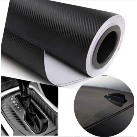 Trade Shop - 3D CARBON KLEBEFOLIE KRATZFESTE CAR WRAPPING FOLIE FÜR AUTOS, MOTORRÄDER - -50X70 cm-Schwarz (1/2)