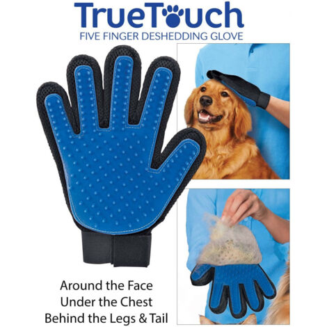 Trade Shop - TRUE TOUCH HANDSCHUH BÜRSTE KARTE ENTFERNT HAARE MASSAGE FÜR HUNDE UND KATZEN -