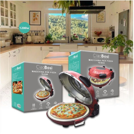 Trade Shop - ELEKTRISCHE PIZZAMASCHINE 1200WATT DOPPELBACKOFEN HEIZUNG ZUHAUSE TX-9569 -