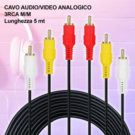 Trade Shop - Analoges Audio-Video-Kabel, 5 Meter, Verlängerung, 3 RCA-3RCA-Stecker, Stecker - (1/2)