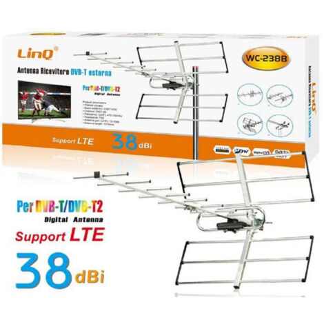 Trade Shop - EXTERNER VERSTÄRKTER DIGITALER UHF DVB-T DVB-T2 TV-ANTENNENRECEIVER 38DBI WC-238B - (1/2)