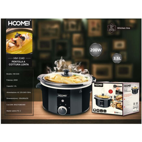 Trade Shop - ELEKTRISCHER OVALER SCHONGARER 3,5 L STAHL ANTIHAFT-KERAMIK 200 W -