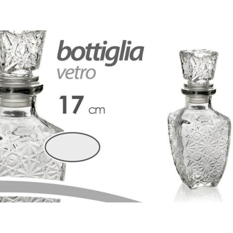 Trade Shop - 6STÜCK WHISKY LIKÖRFLASCHE GLAS HERMETISCHER STOPFEN 250ML 17CM 773099 - (1/2)
