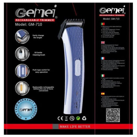 Trade Shop - GEMEI GM-710 TRAVEL WIEDERAUFLADBARER PRÄZISIONS-ELEKTRO-BARTRASIERER - (1/3)