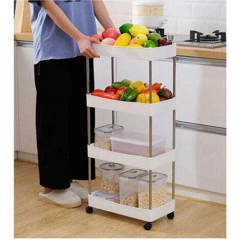 Scaffale A 5 Livelli Carrello Portaoggetti Da Cucina Mobile - Foto 4