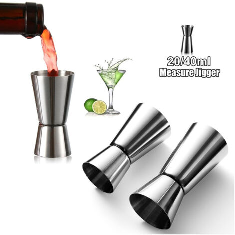 Trade Shop - Doppelte Messbecher für Cocktails 20-40 ml Jigger-Getränk in der Bar BARMAN BAR 8 cm - (1/2)