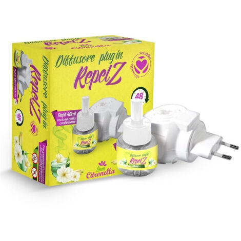 Trade Shop - Set 12 stücke Stecker Diffusor in Citronella Repelz mit 1 48 ml Aufladung 48ml 034200 -