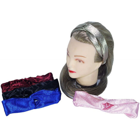 Trade Shop - Elastisches Haarband 2 Stück Samt-Effekt-Bands geknotete Rohrkabine -