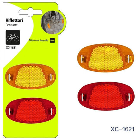 Trade Shop - 2 OVALE REFLEKTOREN FÜR VORDER- UND HINTERRADFAHRRAD XC-1621 - (1/5)