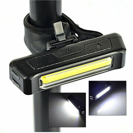 Trade Shop - USB WIEDERAUFLADBARE COB LED FRONT LICHT FAHRRAD FAHRRAD WEIß TE-B0086 -