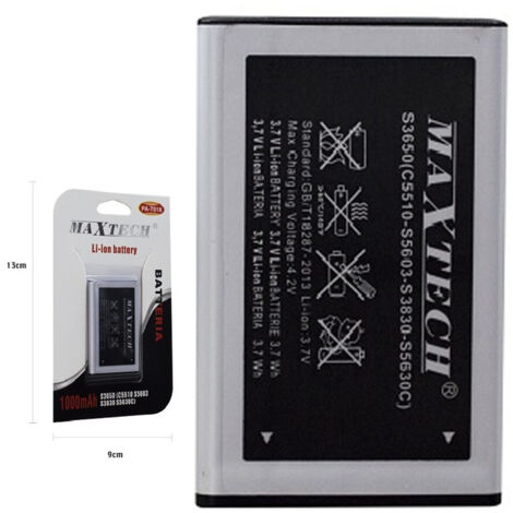 Trade Shop - MAXTech PA-T018 Li-Ion-Batterie 1000mAh Kompatibel Samsung S3650 Ersatz Smartphone - (1/2)