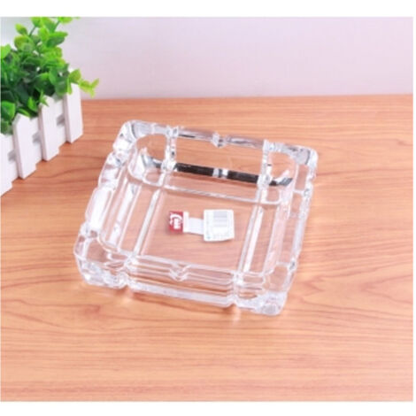 Trade Shop - 2 ASCHENBECHER QUADRATISCH GLAS TRANSPARENT KRISTALL ASCHENBECHER ASCHENBECHER -