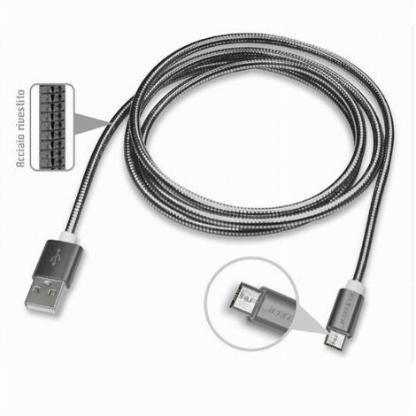 Trade Shop - USB STEEL EDITION X SMARTPHONE 5 PIN 5VOLT - 2100MA 1.0 MT MAXTECH F-S013 - (1/5)