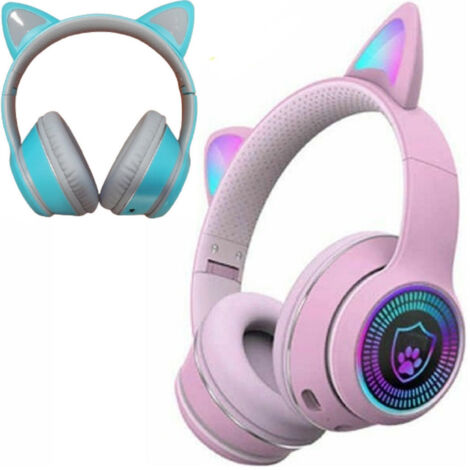 Trade Shop - Wireless-Kopfhörer / drahtloser Bluetooth-Q-EM50 wiederaufladbare Katzenohren - (1/5)