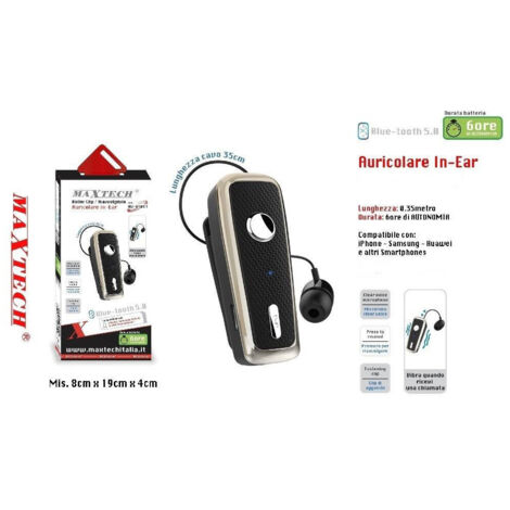 Trade Shop - AURICULAR IN EAR BLUETOOTH 5.0 CUFFIA MIKROPHON FÜR SMARTPHON MAXTECH AU-BT011 - (1/2)