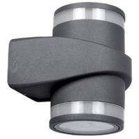 Trade Shop - 2X7W ALUMINIUM-WANDLEUCHTE MIT DOPPELTER EMISSION, GRAUES GEHÄUSE, LICHT 4000K XC-9288 -