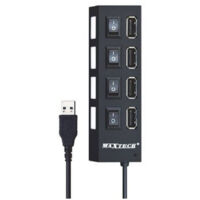 Trade Shop - MEHRFACHSTECKDOSEN-LADEGERÄT-HUB 4-PORT USB 2.0 EINZEL WINDOWS MACOS MAXTECH HUB-04 -