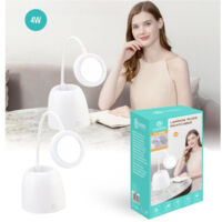 Trade Shop - TOUCH LAMP TX-9082 LED TISCH USB WIEDERAUFLADBAR SPIEGEL 3 HELLIGKEIT EINSTELLBAR -