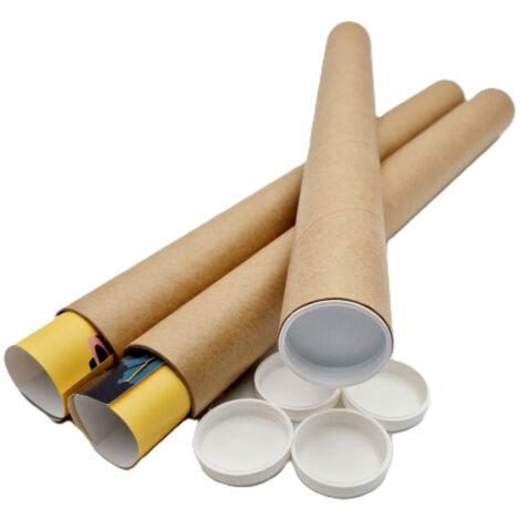Lot de 50 Tubes carton brun pour affiche poster 5 cm x 50 cm