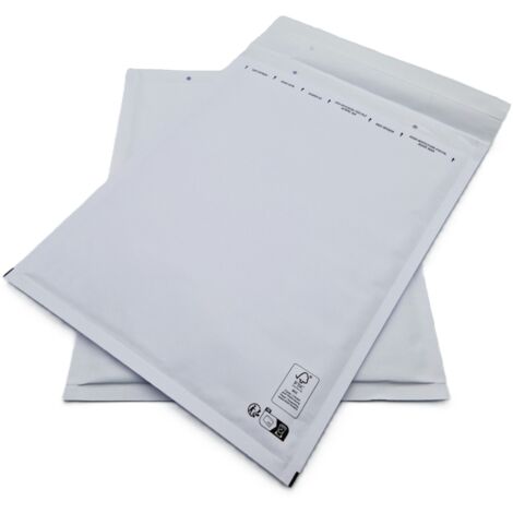 Lot de 10 Pochettes ( enveloppes ) à bulles K/10 : 340 x 470 mm en kraft BLANC