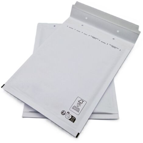 Lot de 10 Pochettes ( enveloppes ) à bulles D/4 : 170 x 265 mm en kraft BLANC (1/3)
