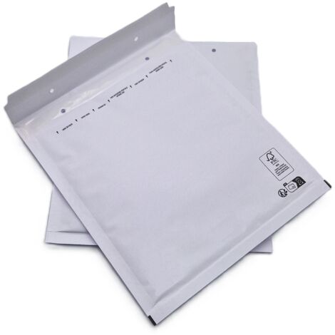 Lot de 25 Pochettes ( enveloppes ) à bulles E/5 : 210 x 265 mm en kraft BLANC