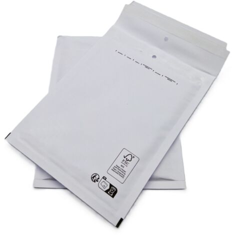 Lot de 10 Pochettes ( enveloppes ) à bulles C/3 : 145 x 215 mm en kraft BLANC