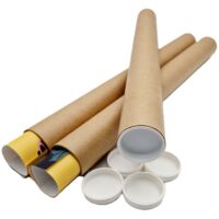 Lot de 10 Tubes carton brun pour affiche poster 5 cm x 50 cm