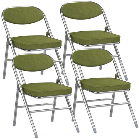 Juego de 4 sillas plegables de Telas -Verde (1/5)