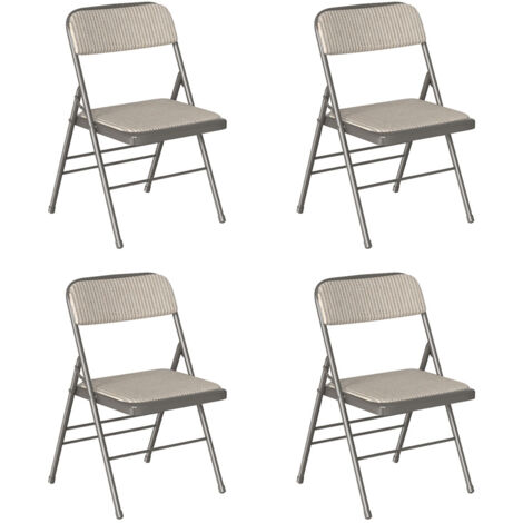Juego de 4 Cómoda sillas Plegables de Tela - Beige (1/5)
