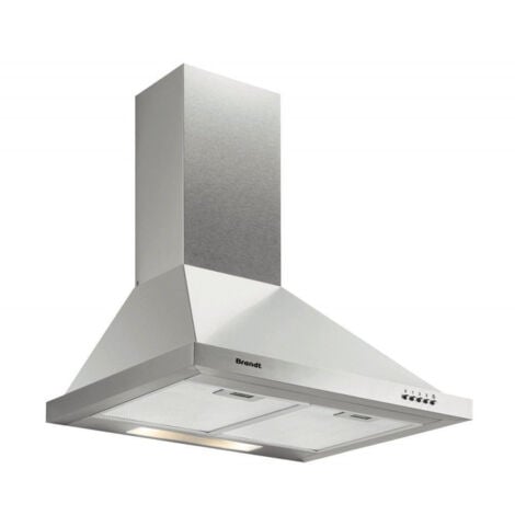 Hotte décorative 604m³/h BRANDT 60cm, AD 1006 X