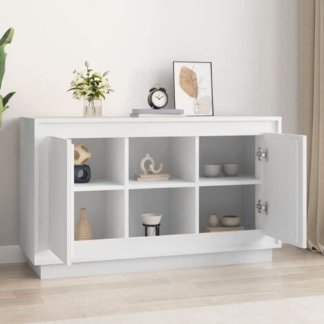 vidaXL Credenza Bianca 102x35x60 cm in Legno Multistrato
